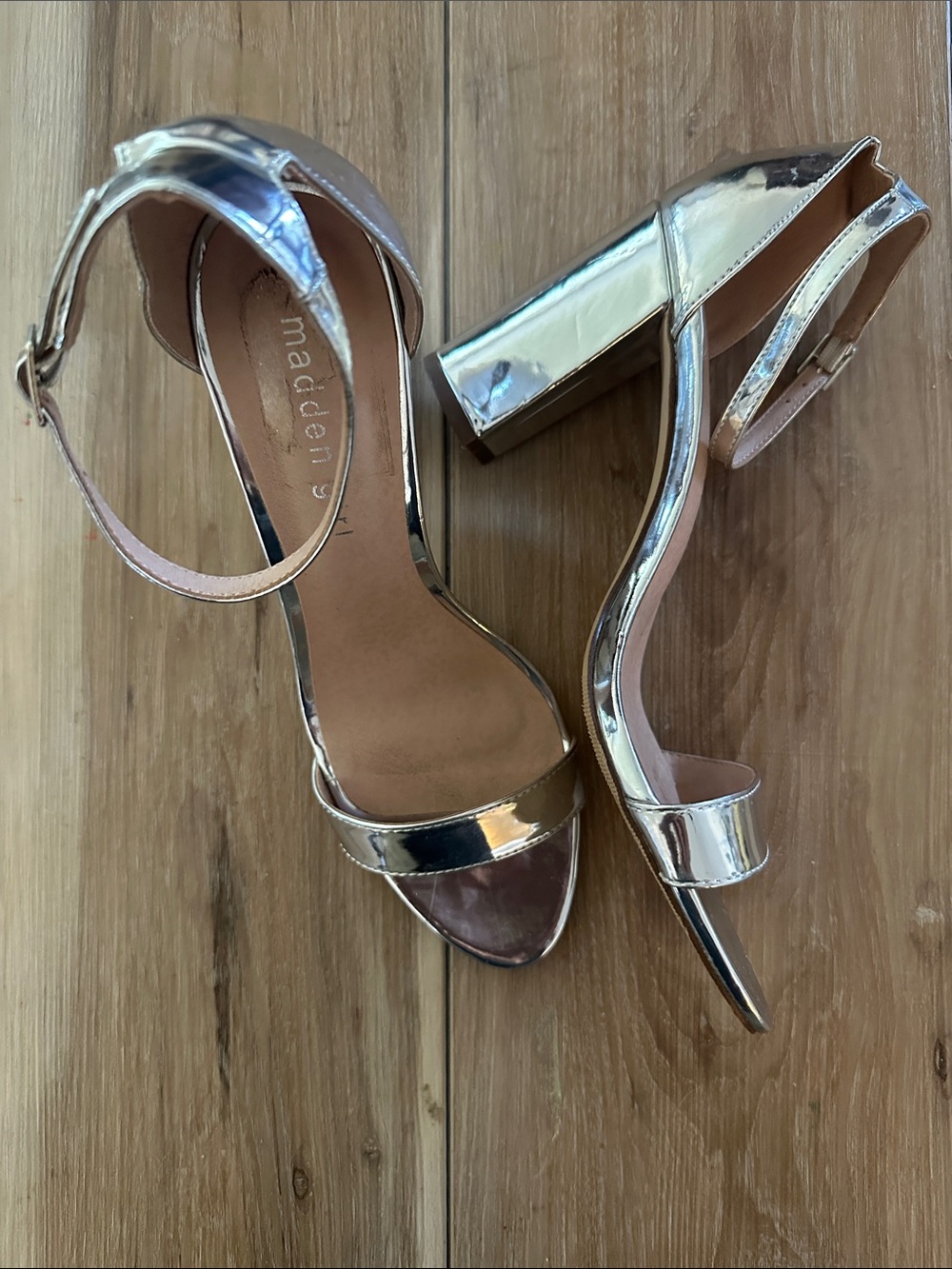 Madden Girl Beella Silver Heeled Sandal 9